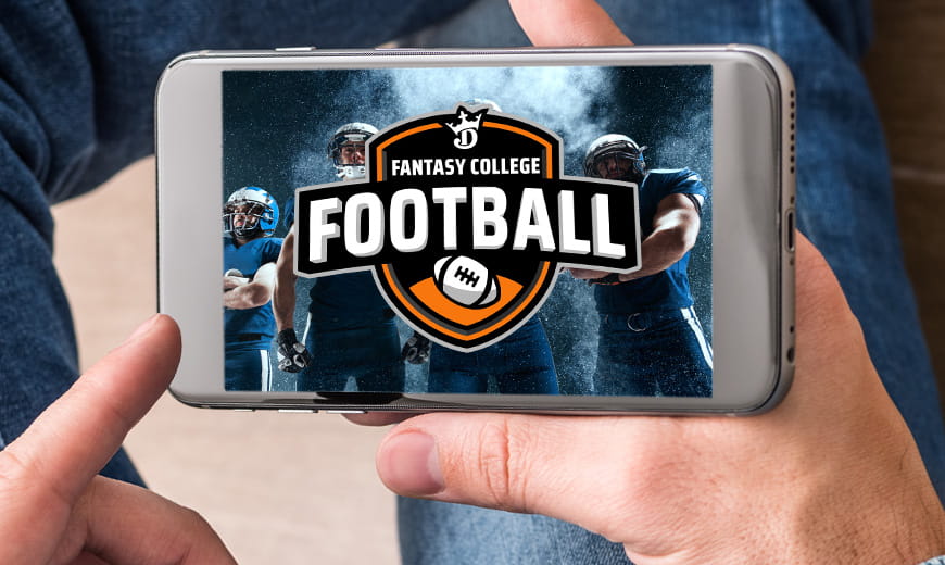 Cell phone with DraftKings college football logo