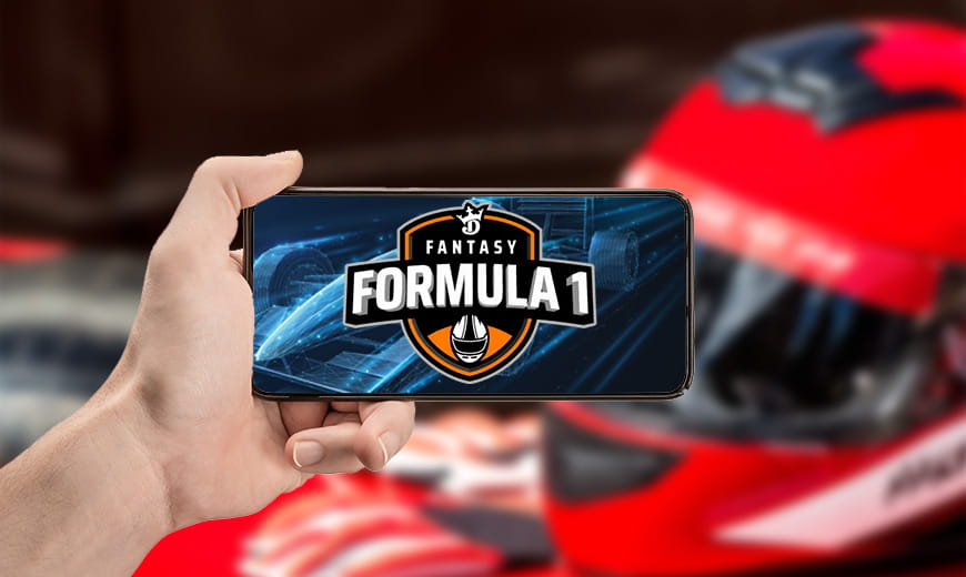 Cell phone with the DraftKings Formula One logo