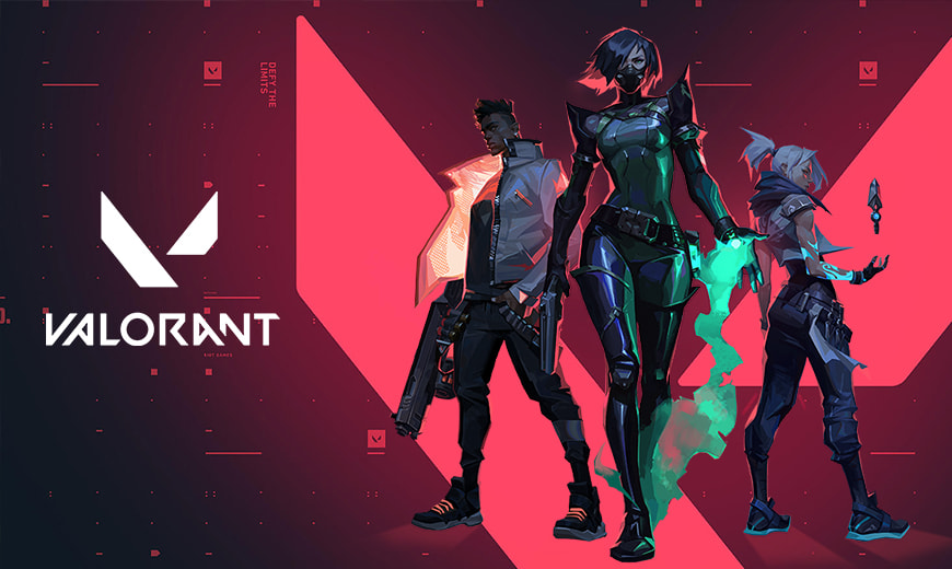 Valorant logo and characters